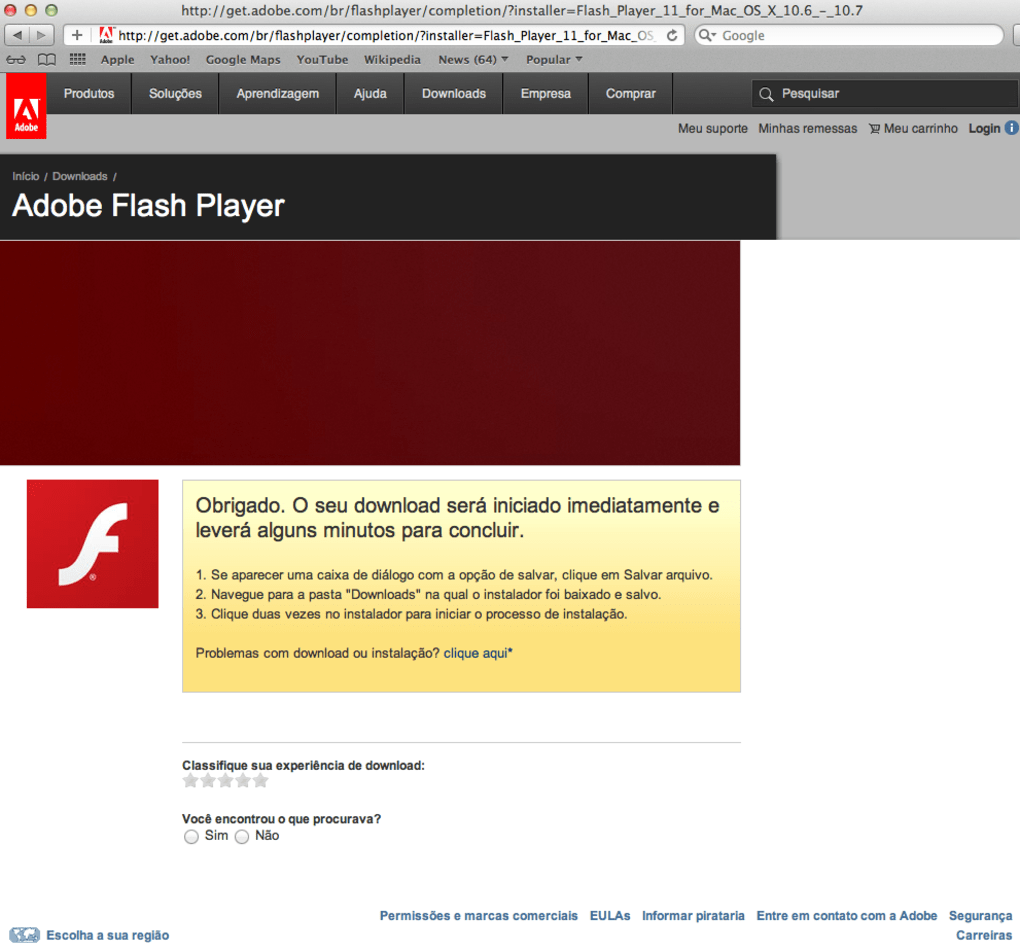 Adobe flash player download for mac not working